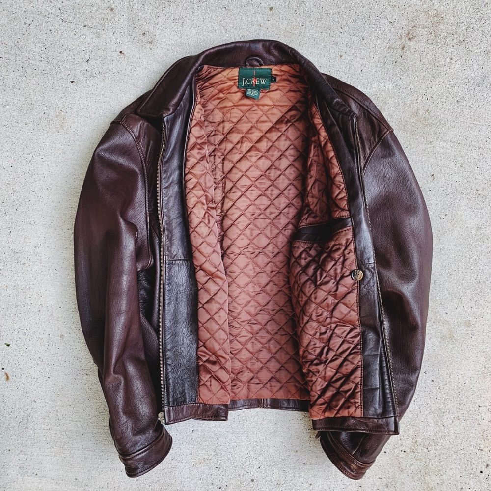 J Crew Brown Leather Jacket 🔥